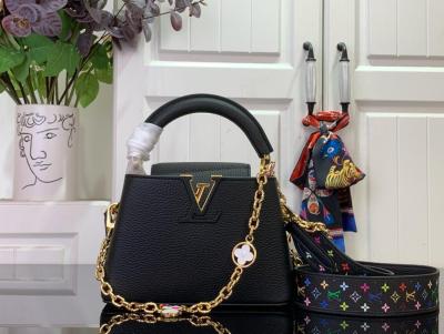LOUIS VUITTON X Takashi Murakami Capucines Mm Black M13878 samll size 21*8*14 cm