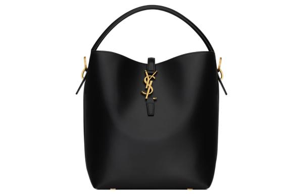 SAINT LAURENT Shiny Cow Leather Shoulder Bag, Crossbody Bag, Handbag Women's Black 742828-2R20W-1000 size 20*16*25 cm