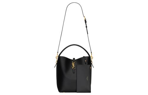 SAINT LAURENT Shiny Cow Leather Shoulder Bag, Crossbody Bag, Handbag Women's Black 742828-2R20W-1000 size 20*16*25 cm