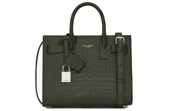 SAINT LAURENT SAC DE JOUR Calfskin Shoulder Bag Crossbody Bag Handbag Extra Mini Women's Dark Green 392035-DND1N-3045 size 21.84*10.41*17.78 cm