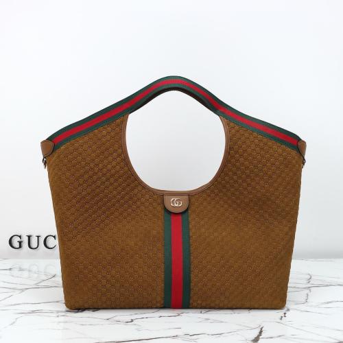 GUCCI Suede Handbag Large Unisex Brown 853971-AAEGH-2145 size 59.9/41.9*16*47 cm