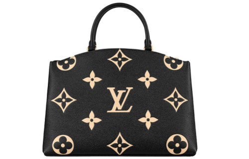 LOUIS VUITTON Grand Palais Grained Calfskin One Shoulder Handbags Women's Black M45842  size  34*24*15 cm