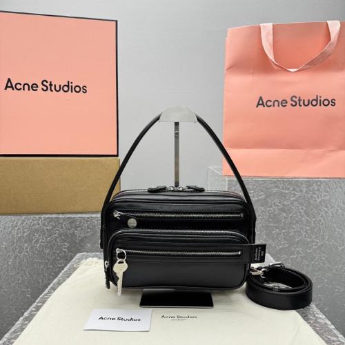 Acne Studios Calfskin One Shoulder Handbag Small Women's Black C10240-900 size 26*7*16 cm