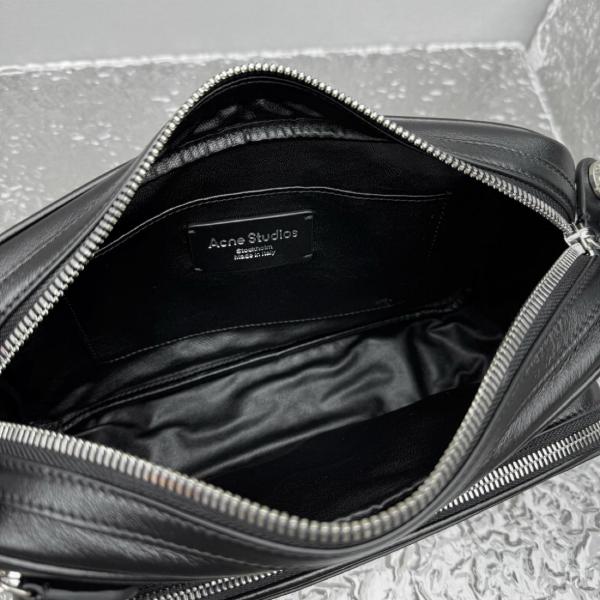 Acne Studios Calfskin One Shoulder Handbag Small Women's Black C10240-900 size 26*7*16 cm