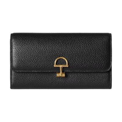 GUCCI Grain Leather Wallet Women's Black