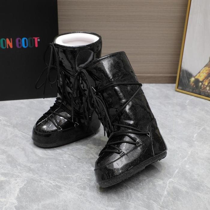 Moon Boot Icon Glitter Lace Up Boots