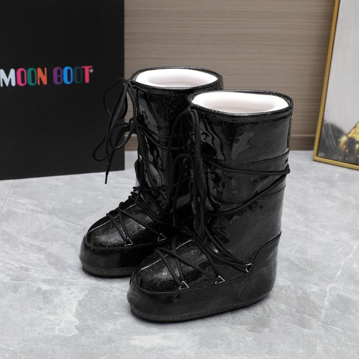Moon Boot Icon Glitter Lace Up Boots