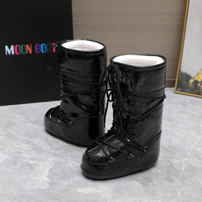 Moon Boot Icon Glitter Lace Up Boots
