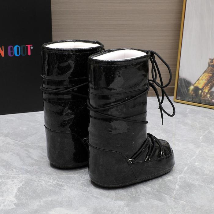 Moon Boot Icon Glitter Lace Up Boots