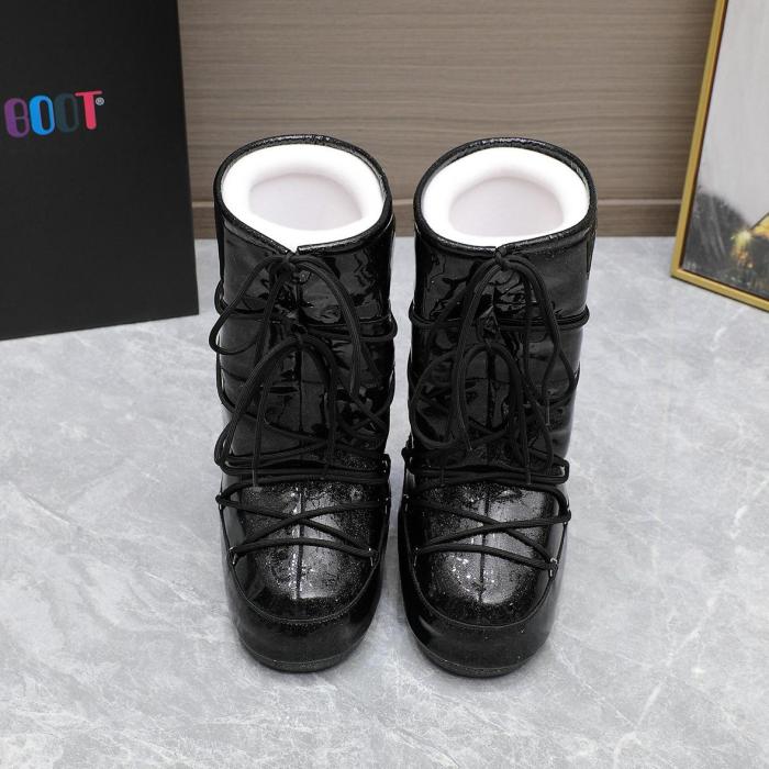 Moon Boot Icon Glitter Lace Up Boots