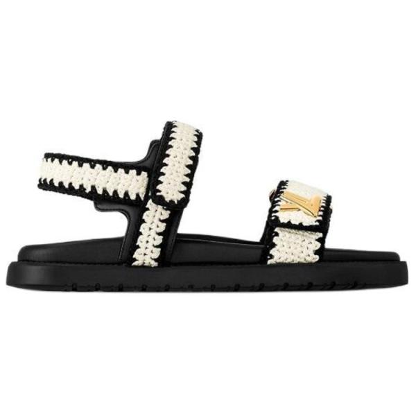 LOUIS VUITTON Sunset Comfort One Strap Sandals Women's Black