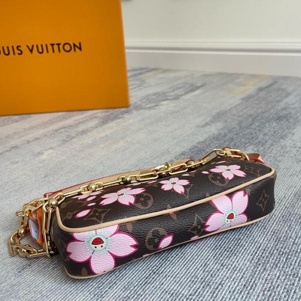 LOUIS VUITTON X Takashi Murakami Cherry Blossom Pochette Accessoires Sakura Brown M13666 size 22*4*13 cm