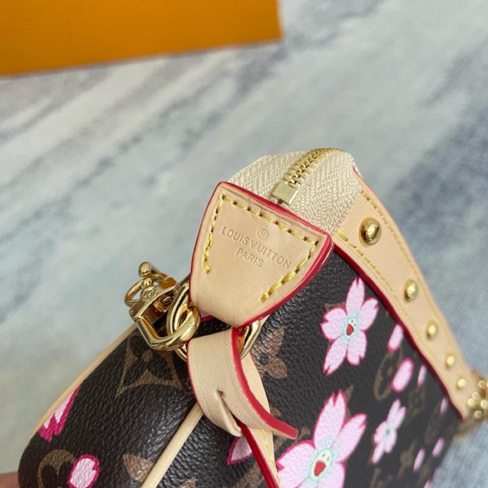 LOUIS VUITTON X Takashi Murakami Cherry Blossom Pochette Accessoires Sakura Brown M13666 size 22*4*13 cm