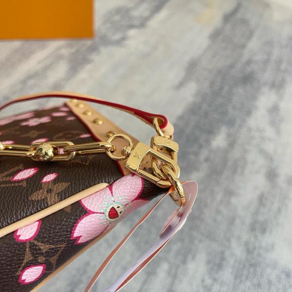 LOUIS VUITTON X Takashi Murakami Cherry Blossom Pochette Accessoires Sakura Brown M13666 size 22*4*13 cm