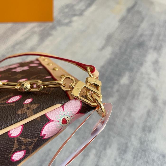 LOUIS VUITTON X Takashi Murakami Cherry Blossom Pochette Accessoires Sakura Brown M13666 size 22*4*13 cm