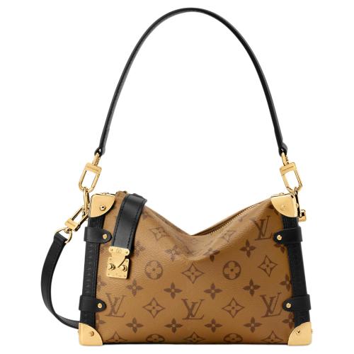 LOUIS VUITTON SIDE TRUNK Canvas Handbag Medium Women's Brown M27101 size 23.5*16.8.5cm