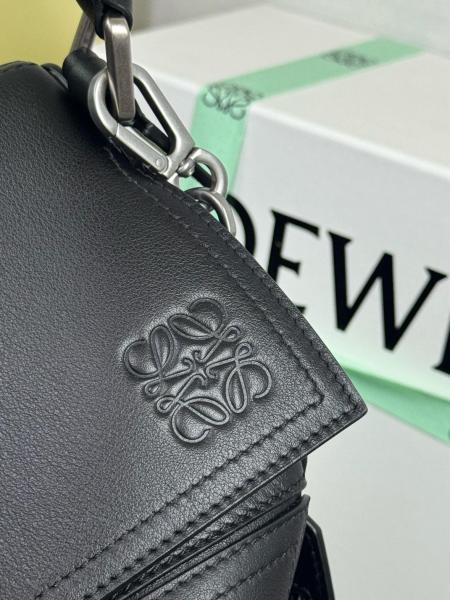 LOEWE Puzzle Calfskin Handbag Large Men's Black B510BP1X01-1100 size 33*14.7*21.5 cm