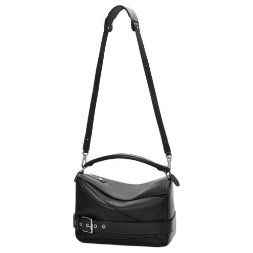 LOEWE Puzzle Calfskin Handbag Large Men's Black B510BP1X01-1100 size 33*14.7*21.5 cm