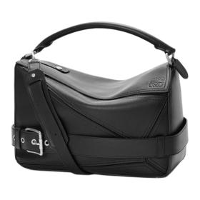 LOEWE Puzzle Calfskin Handbag Large Men's Black B510BP1X01-1100 size 33*14.7*21.5 cm