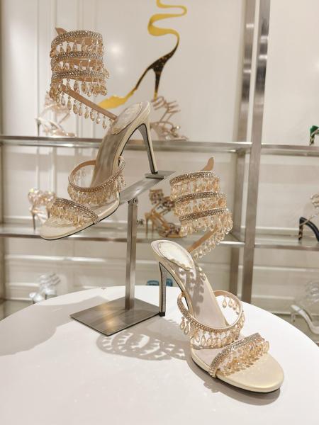 RENE CAOVILLA Chandelier One Strap Sandals Women's Nude