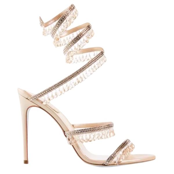 RENE CAOVILLA Chandelier One Strap Sandals Women's Nude