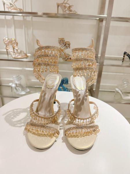 RENE CAOVILLA Chandelier One Strap Sandals Women's Nude