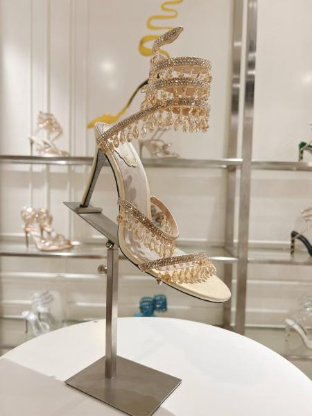 RENE CAOVILLA Chandelier One Strap Sandals Women's Nude