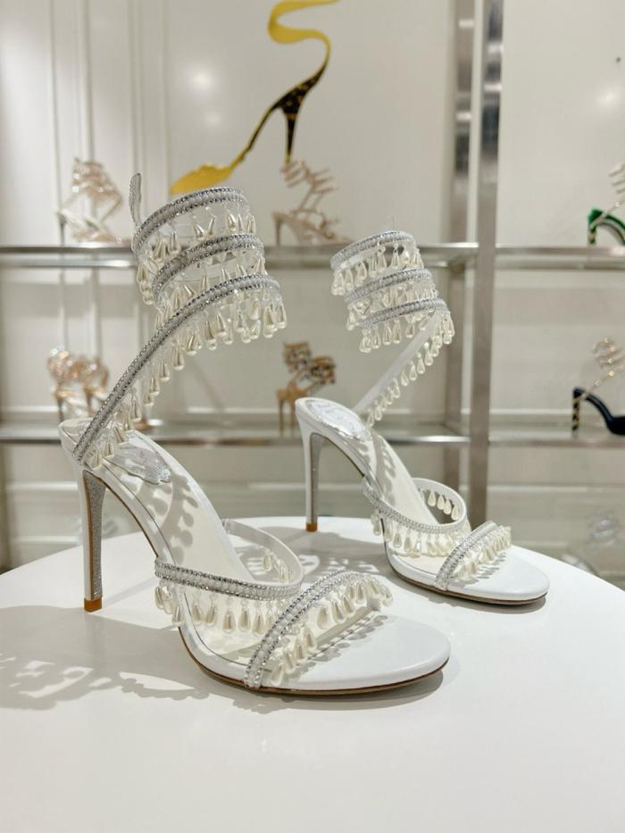 RENE CAOVILLA Cleo One Strap Sandals Women's White