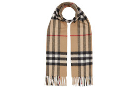Burberry Knit Scarves Unisex Camel