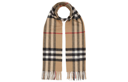Burberry Knit Scarves Unisex Camel