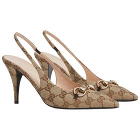 GUCCI Horsebit Slim Heel High Heels 8.5cm Women's Ebony