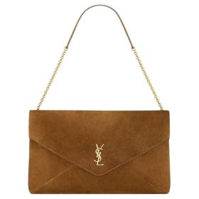 SAINT LAURENT CASSANDRE Suede Handheld Shoulder Bag Extra Large Women's Brown 855802-1U80W-2916 size 35*4.2*22 cm