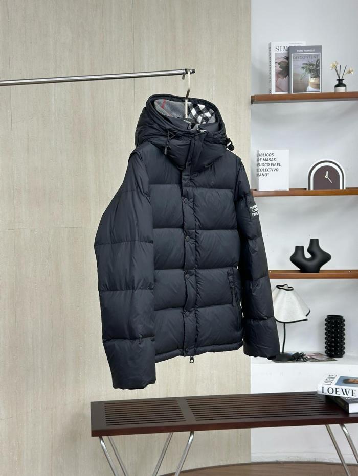 Burberry Men Classic Detachable Sleeve Hooded Down Jacket