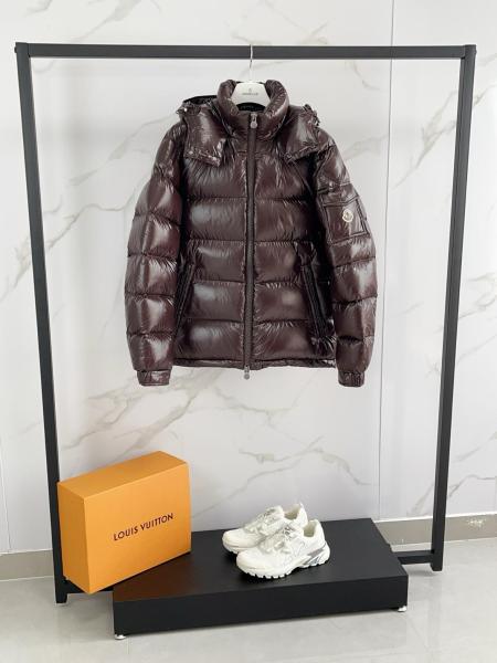 Moncler Maya Hooded Puffer Shiny Jacket