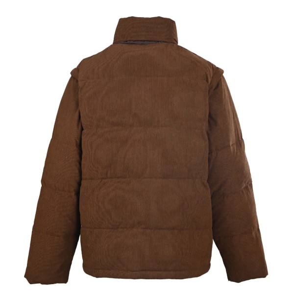 PRADA Puffer Jackets Men's Cocoa Brown Stand Collar Moderate