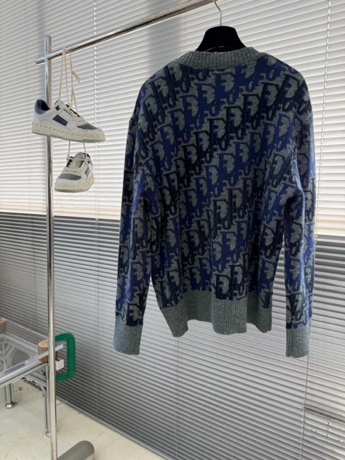 DIOR Sweaters Men's Gray Crew Neck Moderate