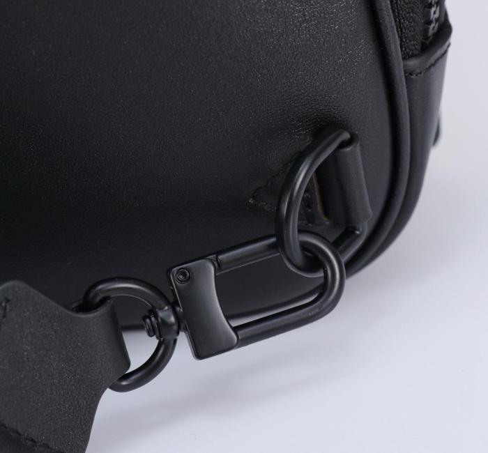 MONTBLANC Full Grain Cow Leather Crossbody Bag, Shoulder Bag Medium Men's Black 129971 size 17*6*29.5 cm