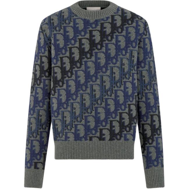 DIOR Sweaters Men's Gray Crew Neck Moderate