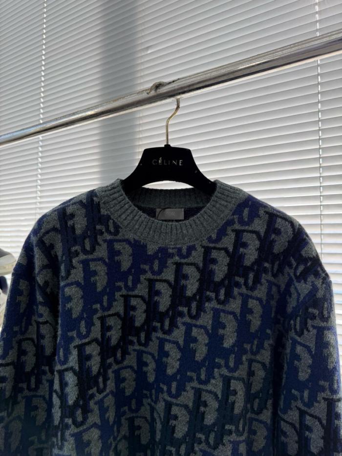 DIOR Sweaters Men's Gray Crew Neck Moderate