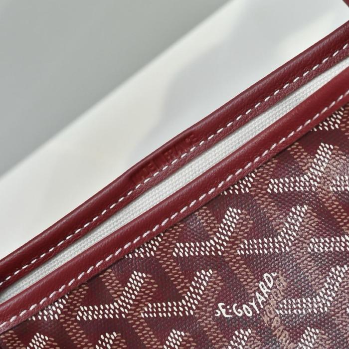 GOYARD Saint Louis Canvas With Calfskin Combo Bag Tote One Shoulder Handbag Large Size Unisex Burgundy STLOUIGMLTY33CL33P size 40*20*34 cm