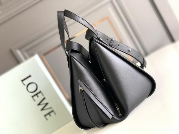 LOEWE Hammock Cow Leather Portable Crossbody Bag, Shoulder Bag Small Women's Black 387-30-S35-1100 size 20*13*30 cm