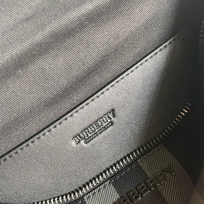Burberry Cotton With Calfskin Trim Fanny Pack Regular Men's Charcoal Gray 80732671 size 37.5*8*17cm