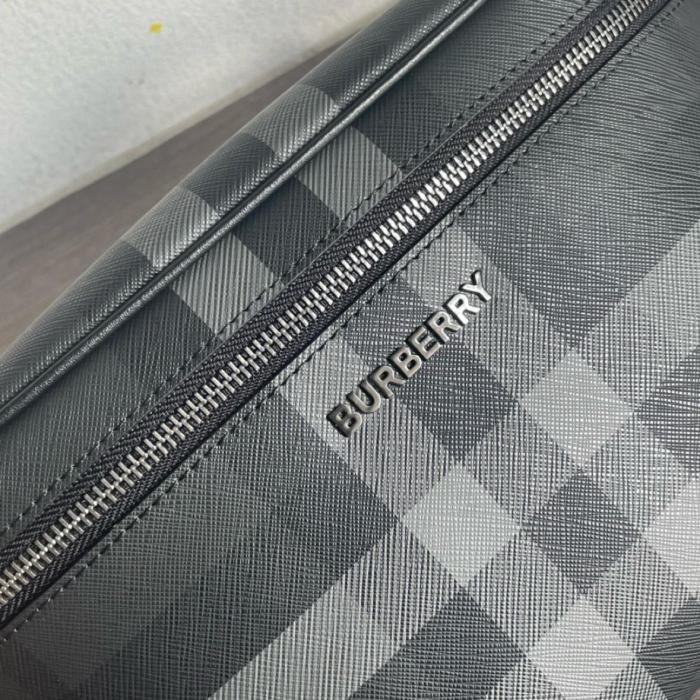 Burberry Cotton With Calfskin Trim Fanny Pack Regular Men's Charcoal Gray 80732671 size 37.5*8*17cm
