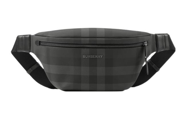 Burberry Cotton With Calfskin Trim Fanny Pack Regular Men's Charcoal Gray 80732671 size 37.5*8*17cm