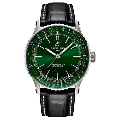 BREITLING Aviation Chronograph Collection Automatic Mechanical Movement Men's Watches Watch 41mm Green Dial