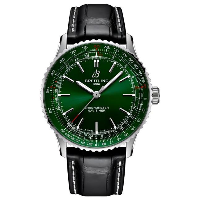 BREITLING Aviation Chronograph Collection Automatic Mechanical Movement Men's Watches Watch 41mm Green Dial