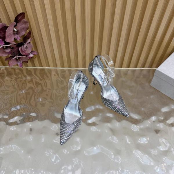 Jimmy Choo Stevie Slim Heel High Heels 10cm Women's Silver