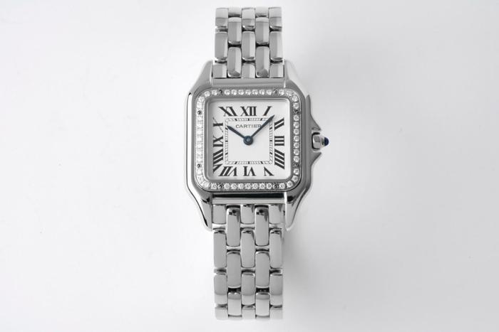 CARTIER Panthère De Cartier Quartz Movement Unisex Watch 36.5*26.7mm White Dial Stainless Steel Case