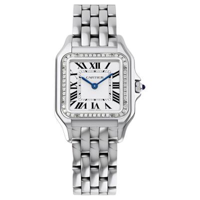 CARTIER Panthère De Cartier Quartz Movement Unisex Watch 36.5*26.7mm White Dial Stainless Steel Case
