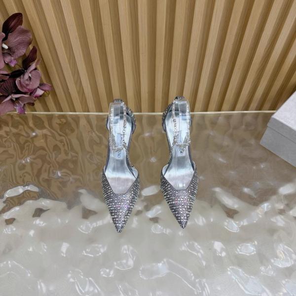 Jimmy Choo Stevie Slim Heel High Heels 10cm Women's Silver